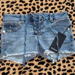 True Religion Light Blue Denim Women's Shorts